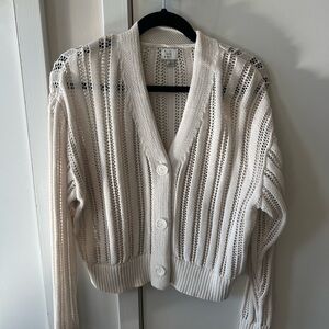 a new day Women's Cream Open-Knit Cardigan